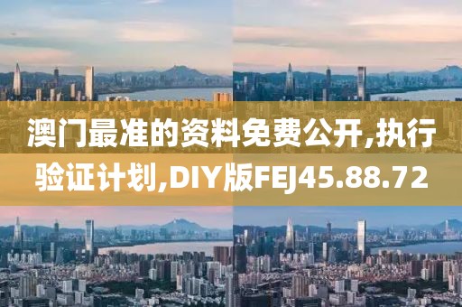 澳门最准的资料免费公开,执行验证计划,DIY版FEJ45.88.72