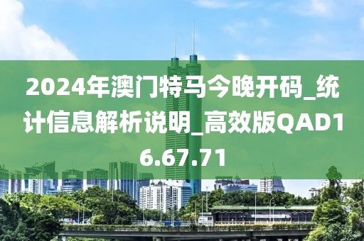 2024年澳门特马今晚开码_统计信息解析说明_高效版QAD16.67.71