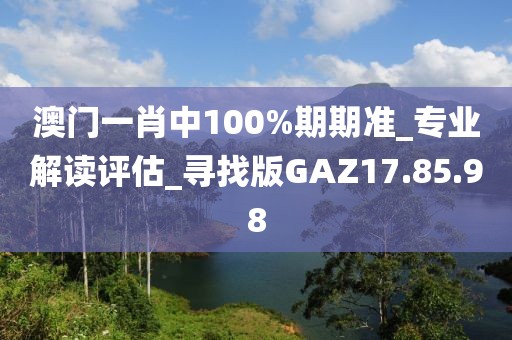 澳门一肖中100%期期准_专业解读评估_寻找版GAZ17.85.98