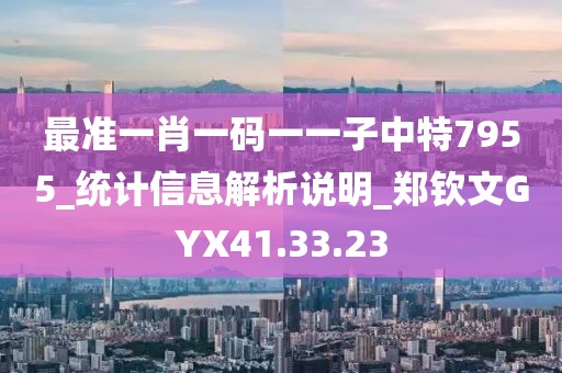 最准一肖一码一一子中特7955_统计信息解析说明_郑钦文GYX41.33.23