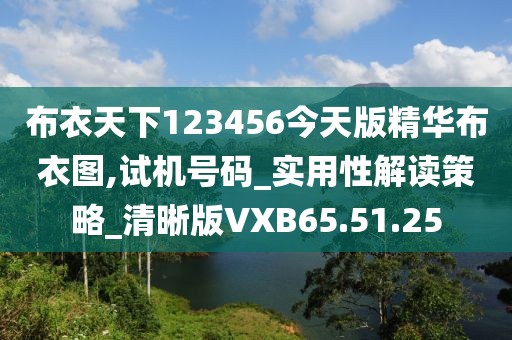 布衣天下123456今天版精华布衣图,试机号码_实用性解读策略_清晰版VXB65.51.25