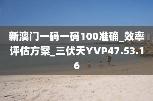 新澳门一码一码100准确_效率评估方案_三伏天YVP47.53.16