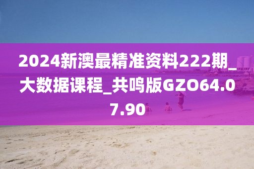 2024新澳最精准资料222期_大数据课程_共鸣版GZO64.07.90