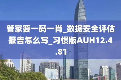 管家婆一码一肖_数据安全评估报告怎么写_习惯版AUH12.4.81