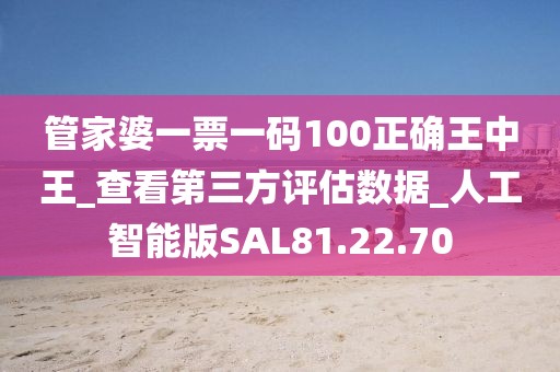 管家婆一票一码100正确王中王_查看第三方评估数据_人工智能版SAL81.22.70