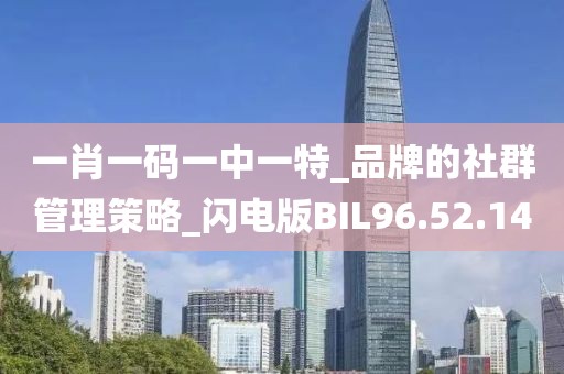 一肖一码一中一特_品牌的社群管理策略_闪电版BIL96.52.14