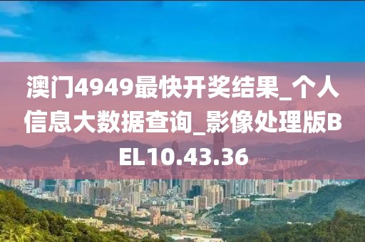 澳门4949最快开奖结果_个人信息大数据查询_影像处理版BEL10.43.36
