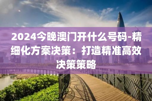 2024今晚澳门开什么号码-精细化方案决策：打造精准高效决策策略