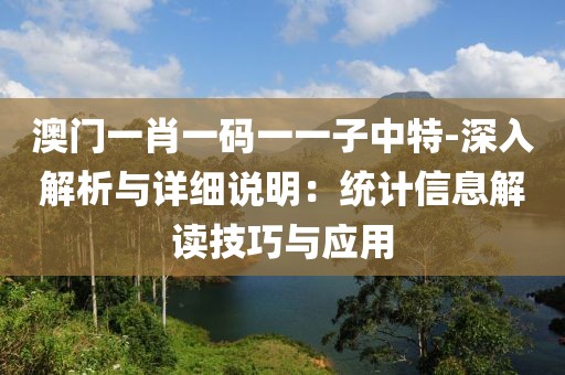澳门一肖一码一一子中特-深入解析与详细说明：统计信息解读技巧与应用
