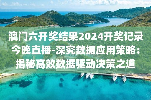 澳门六开奖结果2024开奖记录今晚直播-深究数据应用策略：揭秘高效数据驱动决策之道