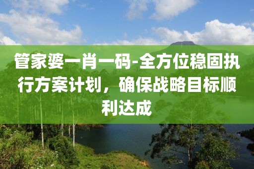 管家婆一肖一码-全方位稳固执行方案计划，确保战略目标顺利达成