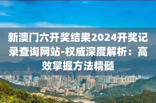 新澳门六开奖结果2024开奖记录查询网站-权威深度解析：高效掌握方法精髓