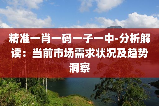精准一肖一码一子一中-分析解读：当前市场需求状况及趋势洞察