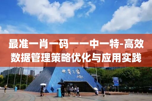 最准一肖一码一一中一特-高效数据管理策略优化与应用实践