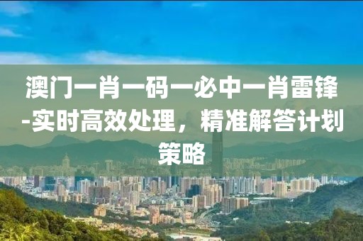 澳门一肖一码一必中一肖雷锋-实时高效处理，精准解答计划策略