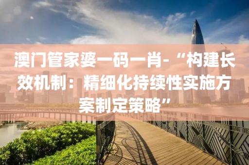 澳门管家婆一码一肖-“构建长效机制：精细化持续性实施方案制定策略”