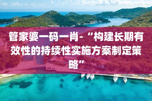 管家婆一码一肖-“构建长期有效性的持续性实施方案制定策略”