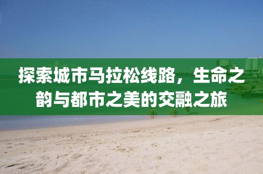 探索城市马拉松线路，生命之韵与都市之美的交融之旅