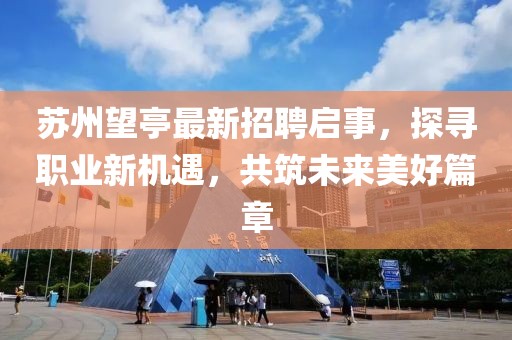 苏州望亭最新招聘启事，探寻职业新机遇，共筑未来美好篇章