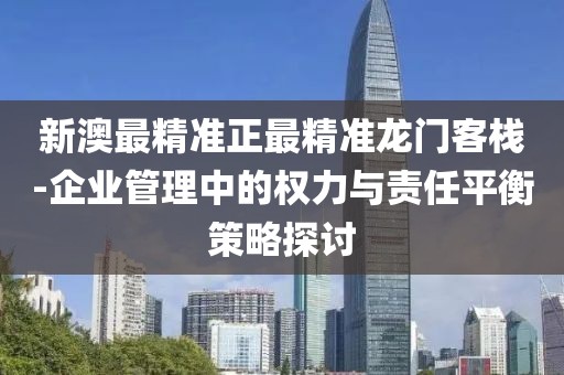 新澳最精准正最精准龙门客栈-企业管理中的权力与责任平衡策略探讨