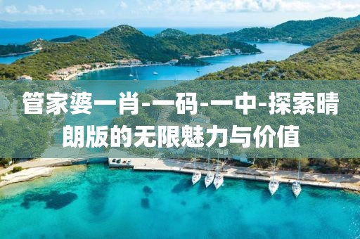 管家婆一肖-一码-一中-探索晴朗版的无限魅力与价值