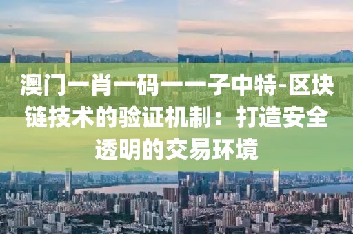 澳门一肖一码一一子中特-区块链技术的验证机制：打造安全透明的交易环境