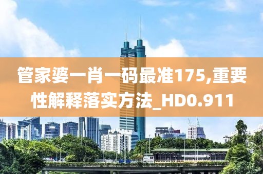 管家婆一肖一码最准175,重要性解释落实方法_HD0.911
