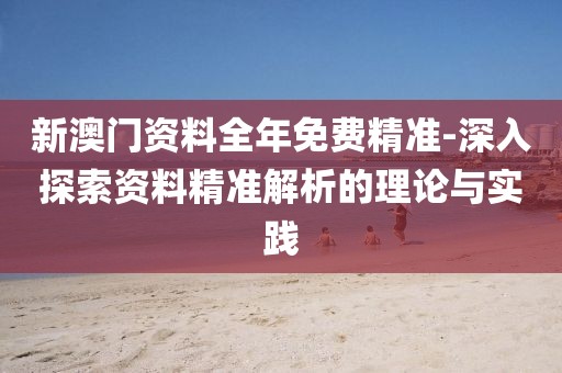 新澳门资料全年免费精准-深入探索资料精准解析的理论与实践
