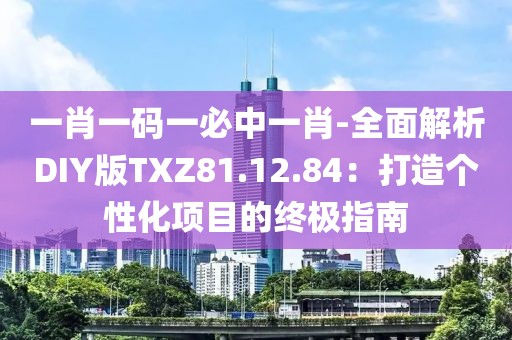 一肖一码一必中一肖-全面解析DIY版TXZ81.12.84：打造个性化项目的终极指南