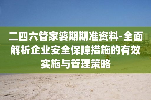 二四六管家婆期期准资料-全面解析企业安全保障措施的有效实施与管理策略