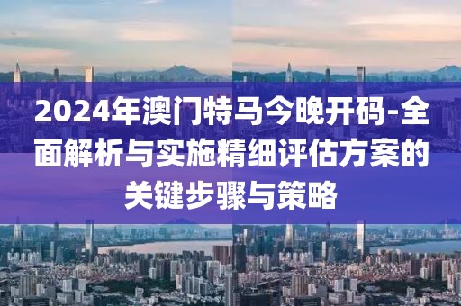 2024年澳门特马今晚开码-全面解析与实施精细评估方案的关键步骤与策略
