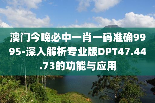 澳门今晚必中一肖一码准确9995-深入解析专业版DPT47.44.73的功能与应用