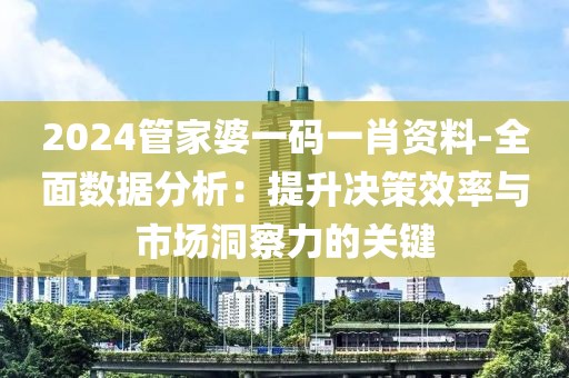 2024管家婆一码一肖资料-全面数据分析：提升决策效率与市场洞察力的关键