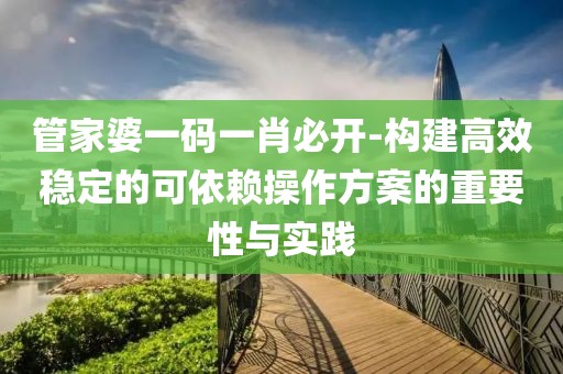 管家婆一码一肖必开-构建高效稳定的可依赖操作方案的重要性与实践