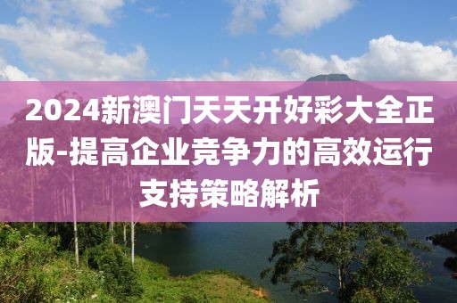 2024新澳门天天开好彩大全正版-提高企业竞争力的高效运行支持策略解析