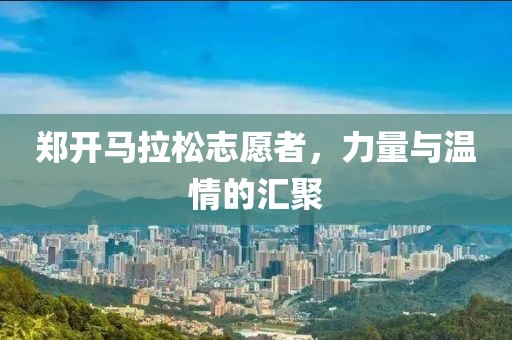 郑开马拉松志愿者，力量与温情的汇聚