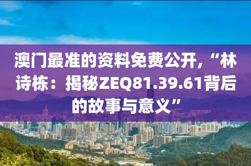 澳门最准的资料免费公开,“林诗栋：揭秘ZEQ81.39.61背后的故事与意义”