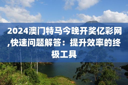 2024澳门特马今晚开奖亿彩网,快速问题解答：提升效率的终极工具