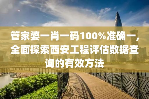 管家婆一肖一码100%准确一,全面探索西安工程评估数据查询的有效方法