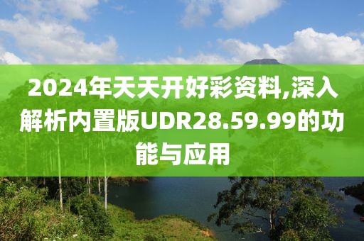 2024年天天开好彩资料,深入解析内置版UDR28.59.99的功能与应用