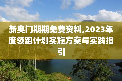 新奥门期期免费资料,2023年度领跑计划实施方案与实践指引