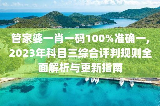 管家婆一肖一码100%准确一,2023年科目三综合评判规则全面解析与更新指南