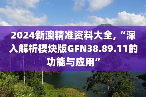 2024新澳精准资料大全,“深入解析模块版GFN38.89.11的功能与应用”