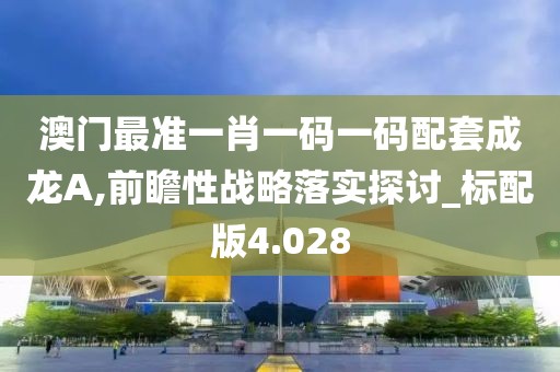澳门最准一肖一码一码配套成龙A,前瞻性战略落实探讨_标配版4.028