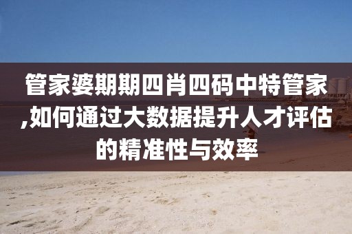 管家婆期期四肖四码中特管家,如何通过大数据提升人才评估的精准性与效率