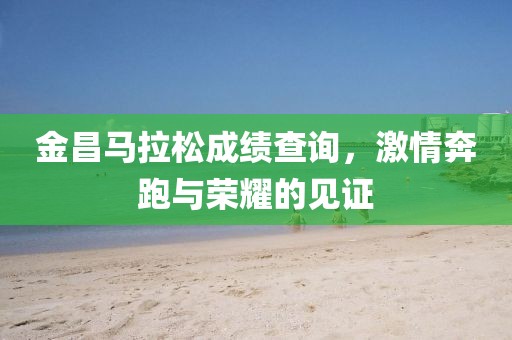 金昌马拉松成绩查询，激情奔跑与荣耀的见证