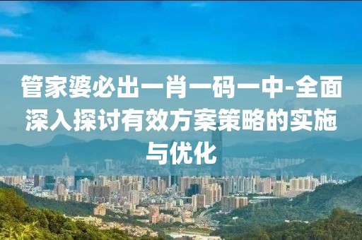 管家婆必出一肖一码一中-全面深入探讨有效方案策略的实施与优化