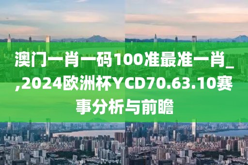 澳门一肖一码100准最准一肖_,2024欧洲杯YCD70.63.10赛事分析与前瞻