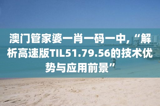澳门管家婆一肖一码一中,“解析高速版TIL51.79.56的技术优势与应用前景”