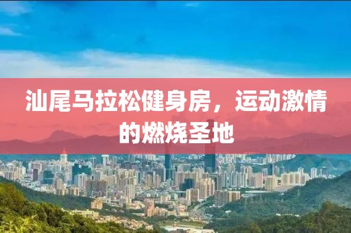 汕尾马拉松健身房，运动激情的燃烧圣地